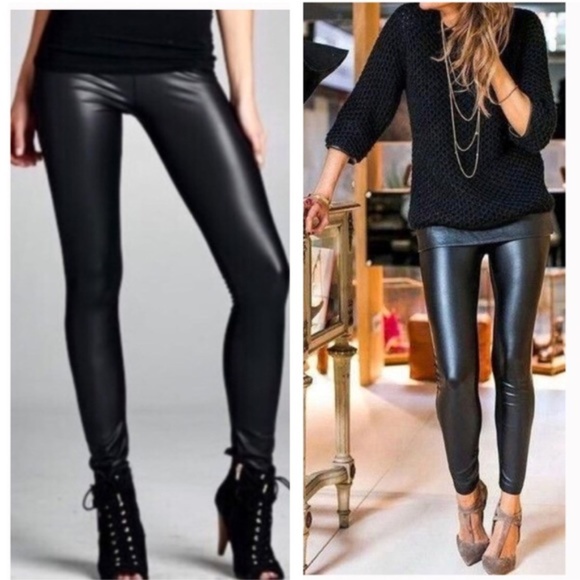Pants - Faux Leather Leggings